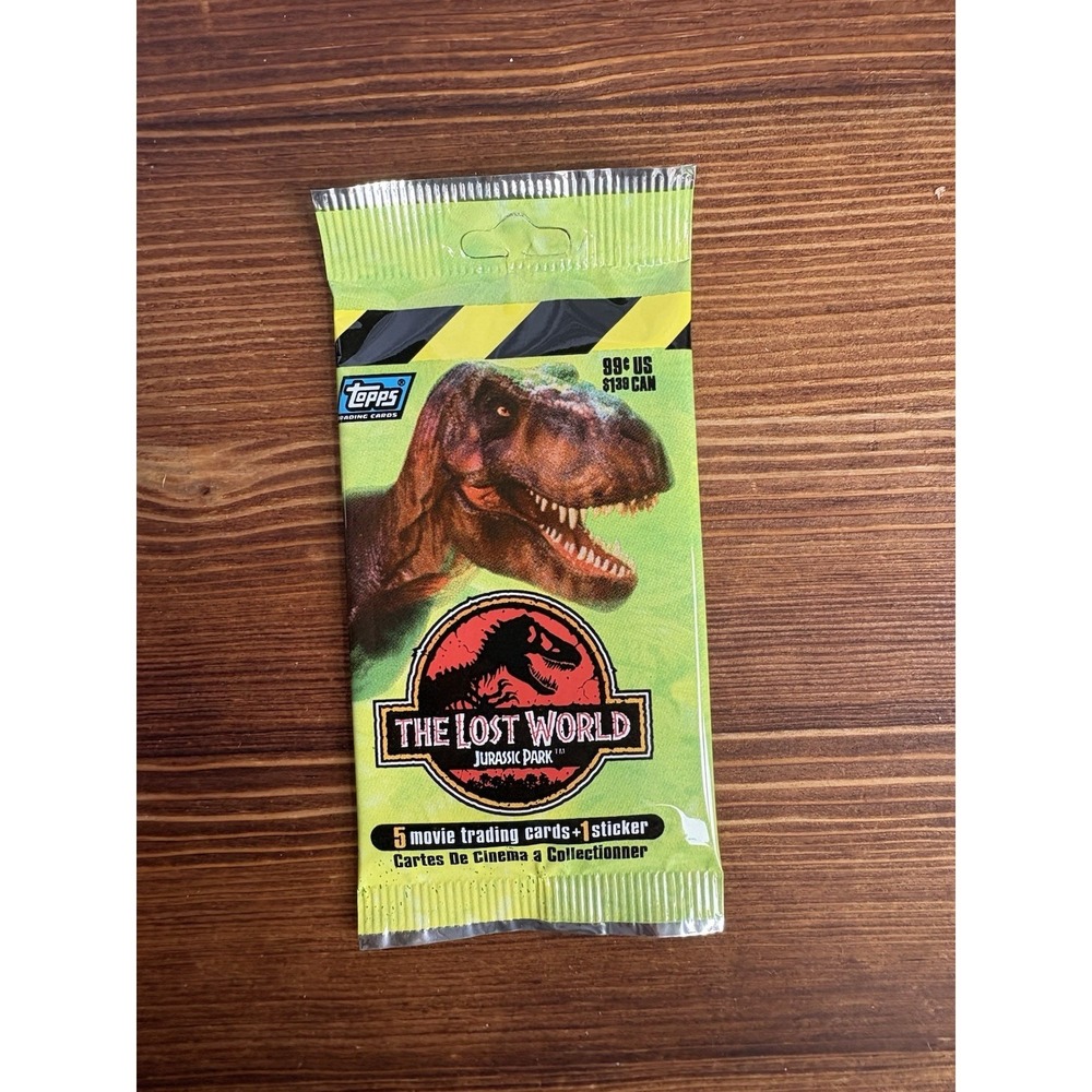 1997 Topps The Lost World Jurassic Park Sealed Trading Card Pack 5 Cards Sticker